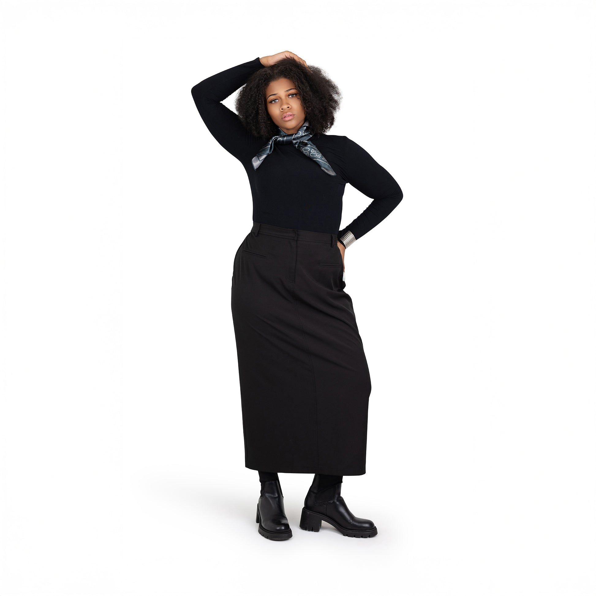 Crepe Straight Skirt