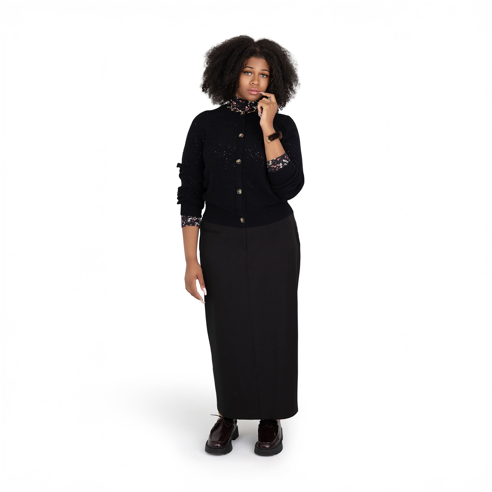 Crepe Straight Skirt