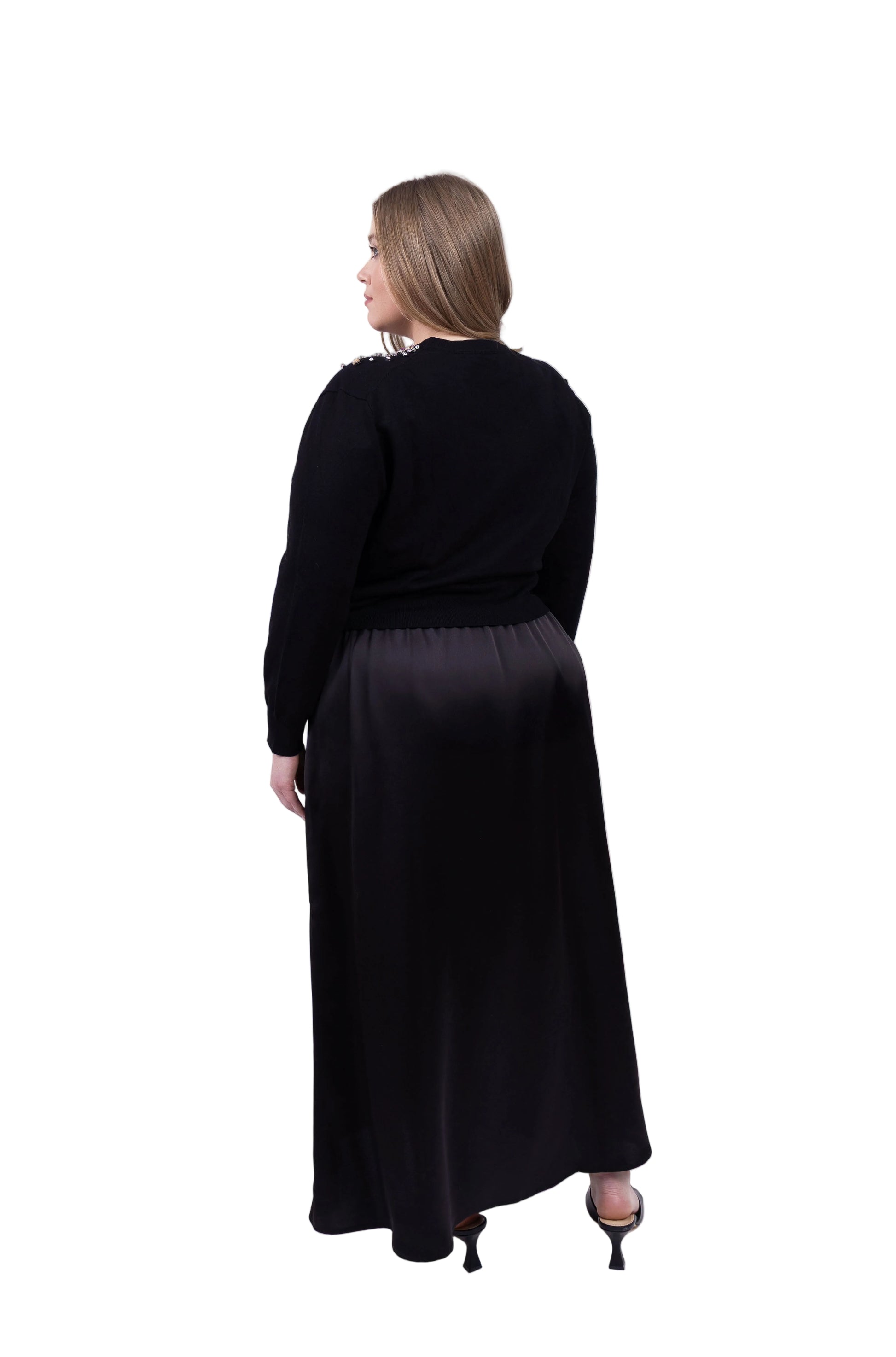 Crew Neck Beaded Sweaters