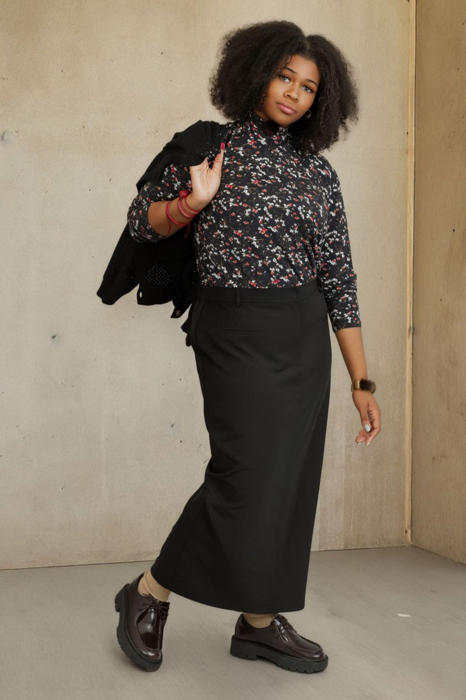 Crepe Straight Skirt